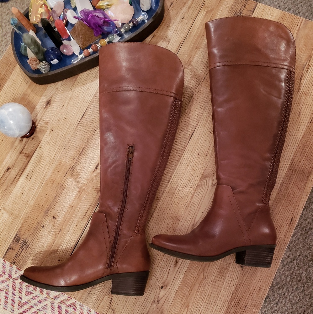 Vince Camuto Over the Knee Wide Calf Leather Boots
